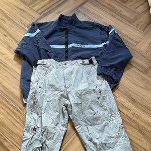 Blue Outdoor Kik Wear Jacket and Sessions Pants snow set snowboarding ski set XL